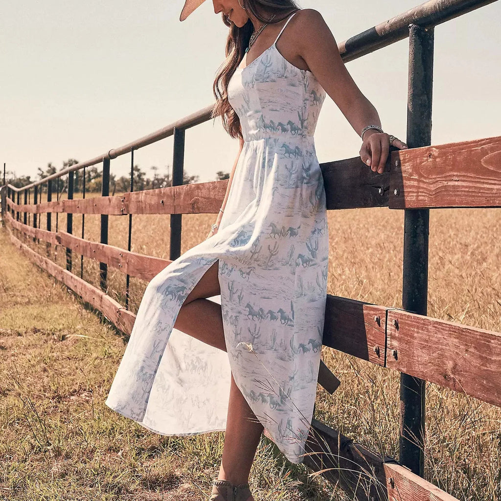 Women's Tank Maxi Dress in Country Toile