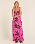 Women's Printed Crinkled Dress-Pink