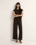 Fringe Textured Co-ord Set - Chocolate