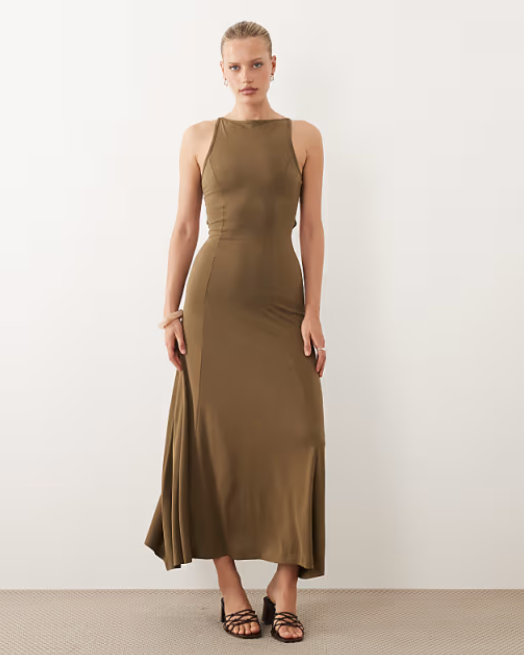 Modal cut out back maxi dress in red