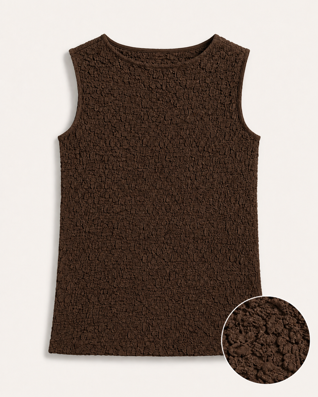 Textured knit midi dress in brown