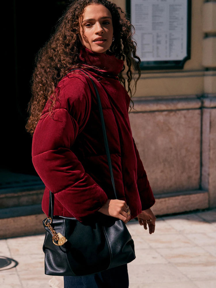 Exclusive Red Velvet Padded Jacket