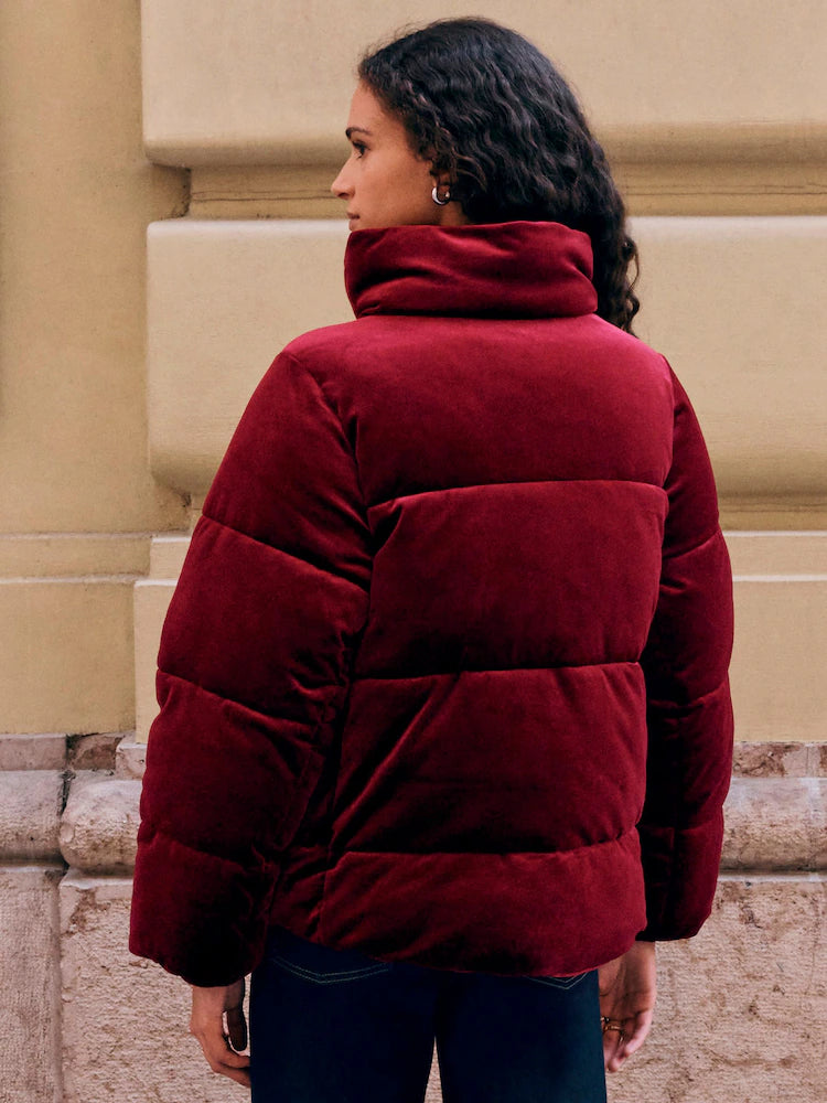 Exclusive Red Velvet Padded Jacket