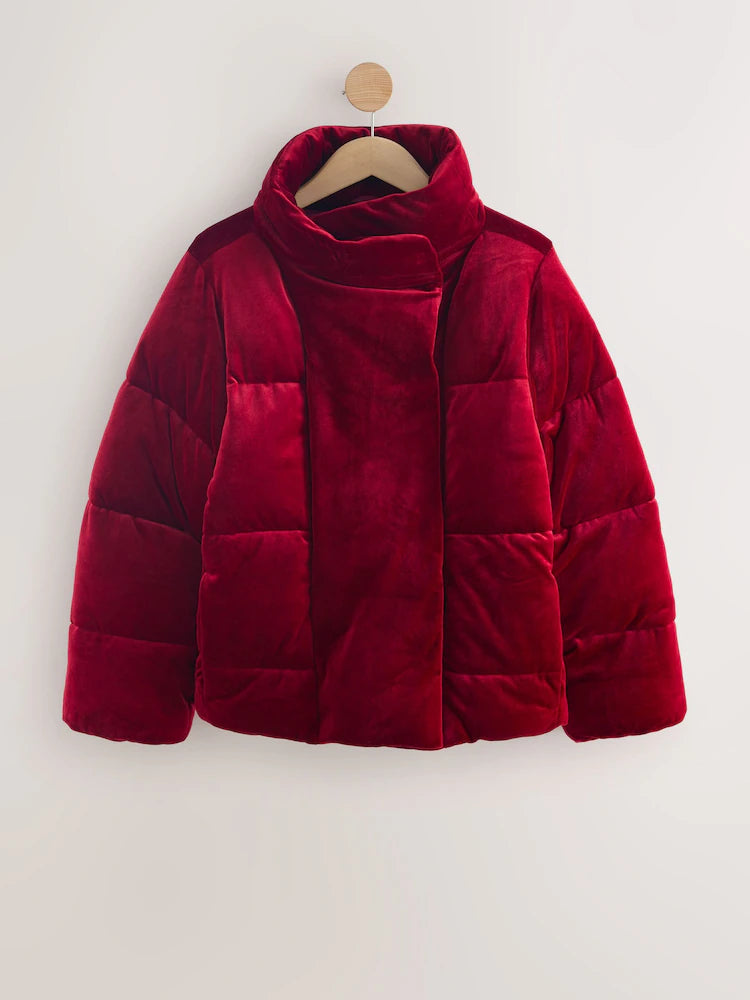 Exclusive Red Velvet Padded Jacket