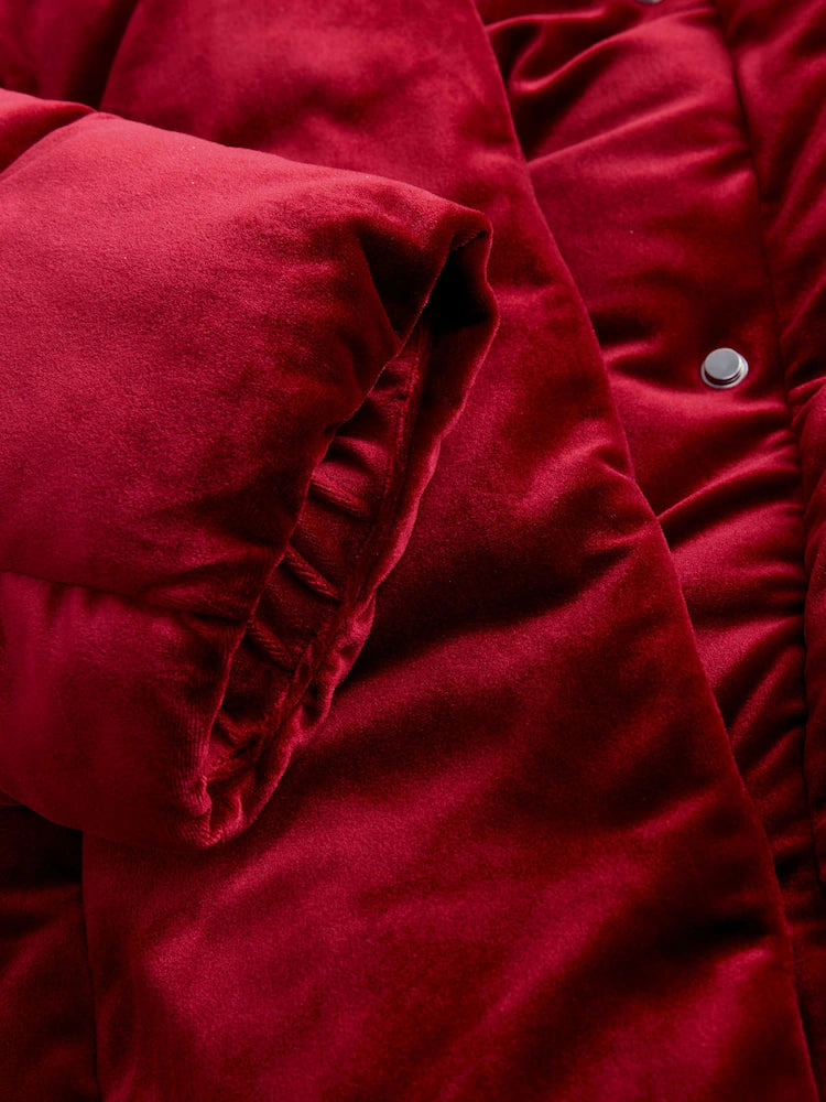 Exclusive Red Velvet Padded Jacket