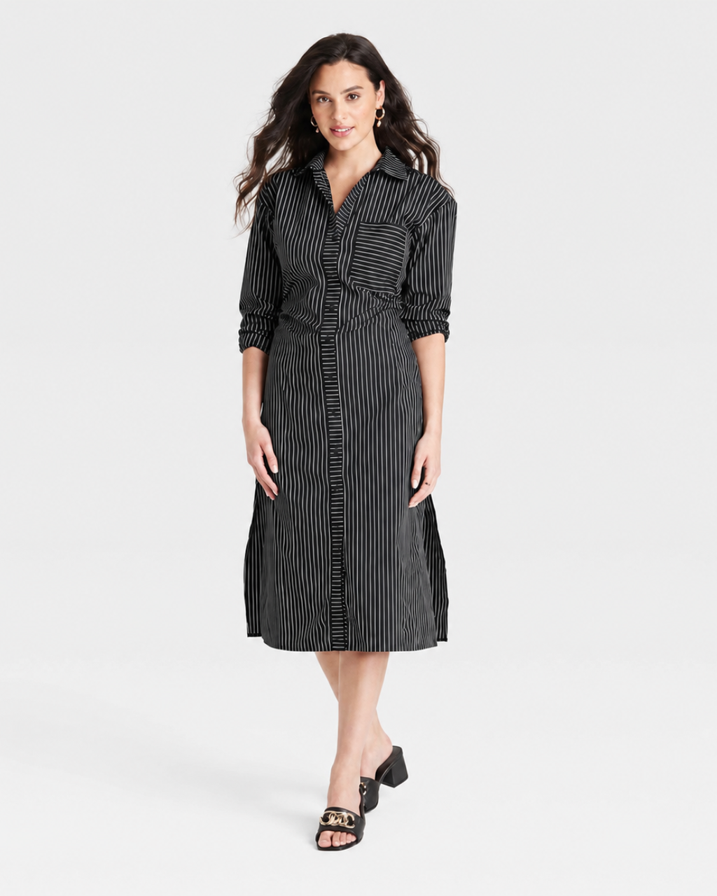 Long Sleeve MIDI Shirtdress