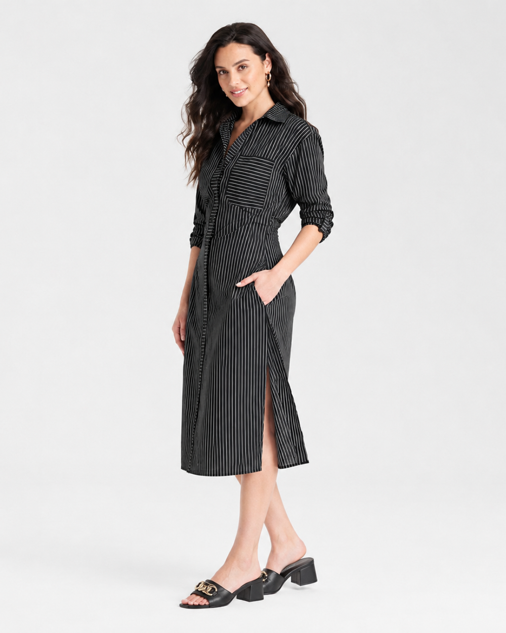 Long Sleeve MIDI Shirtdress