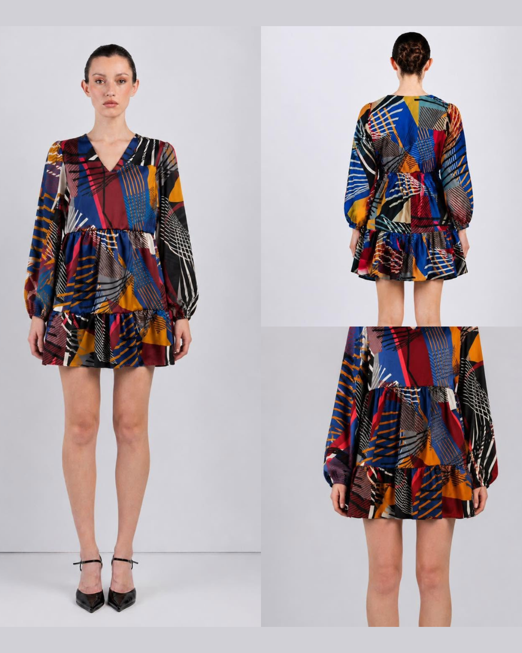 Abstract Print Peplum Top