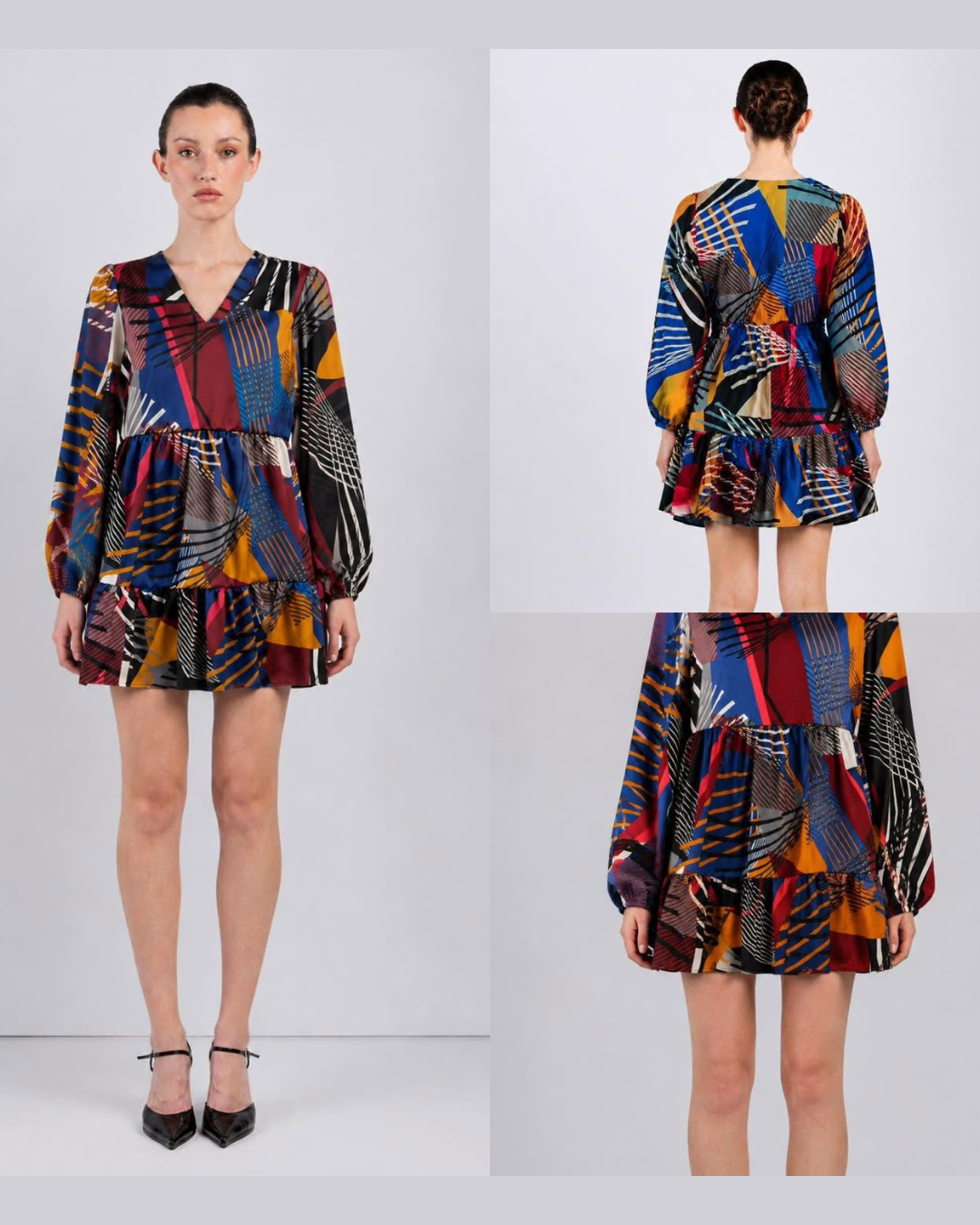Abstract Print Peplum Top