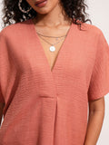 V-Neck Kaftan Midi Dress