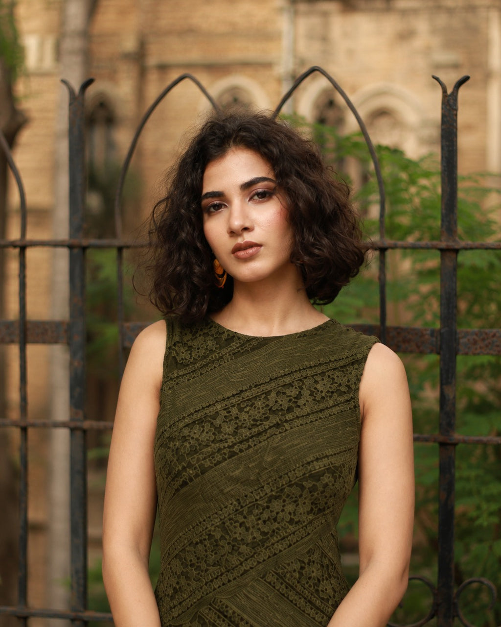 Olive Lace Maxi Dress