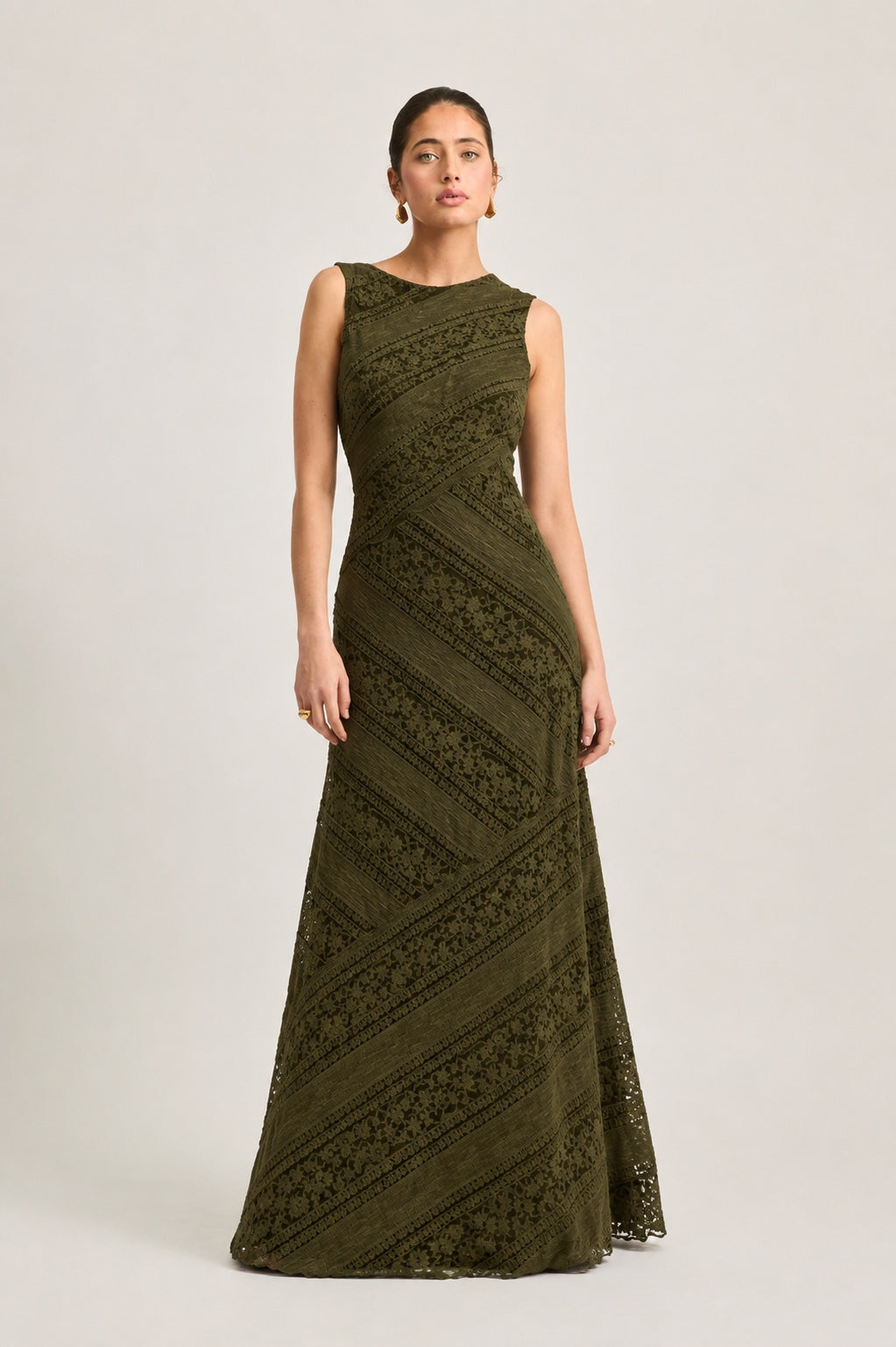 Olive Lace Maxi Dress