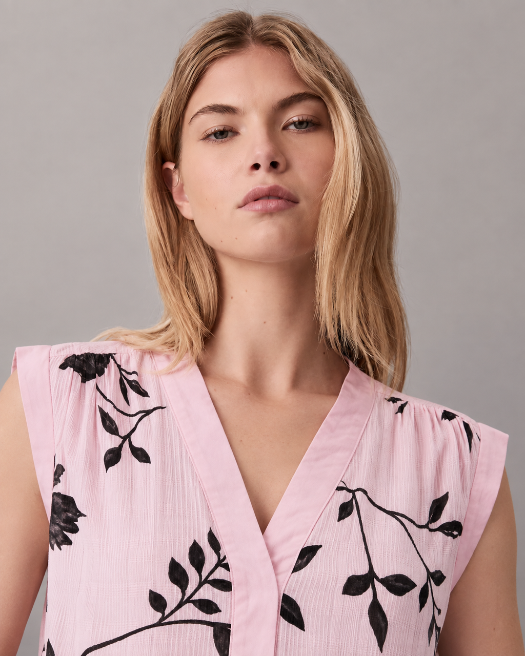 Blush Pink Floral Sleeveless Top