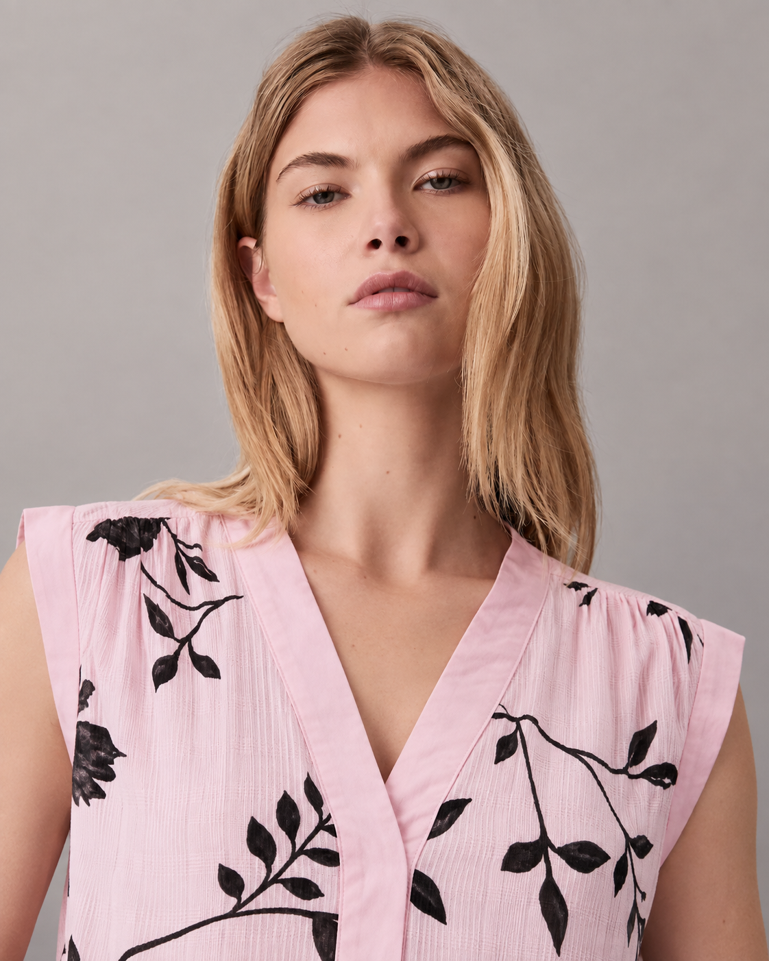 Blush Pink Floral Sleeveless Top